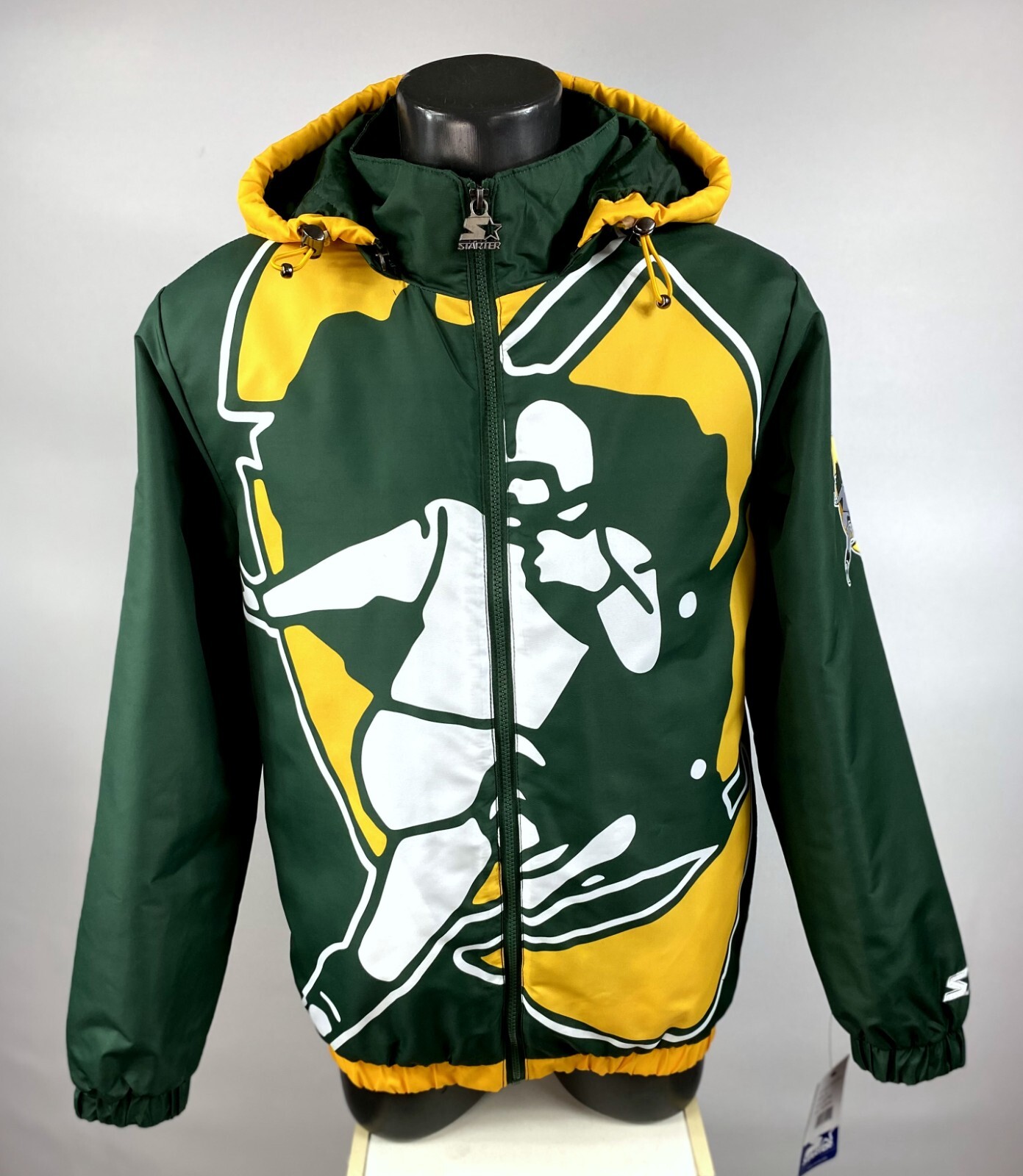 GREEN BAY PACKERS Starter BIG LOGO Full Zip Jacket GREEN YELLOW