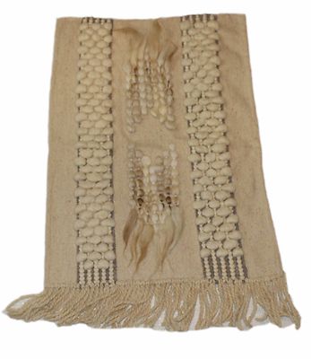 Handarbeit Unikat 100 Wolle Walkwolle Teppich Brücke Vorleger Natur Beige NEU