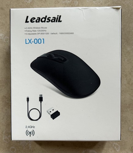 LeadsaiL Rechargeable Wireless Computer Mouse, 2.4G Portable Slim Cordless NEW