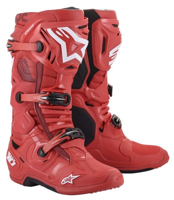 Pre-owned Alpinestars Tech 10 Boots Red Sz 11 2010020-30-11