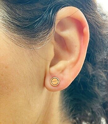 Pre-owned Knr Inc Screw Style 18k Solid Rose Gold Stud Push Back Earrings 7.2mm Wide Push Backs In H