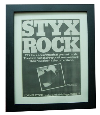 STYX+Cornerstone+POSTER+AD+RARE ORIGINAL 1980+TOP QUALITY FRAMED+FAST WORLD SHIP