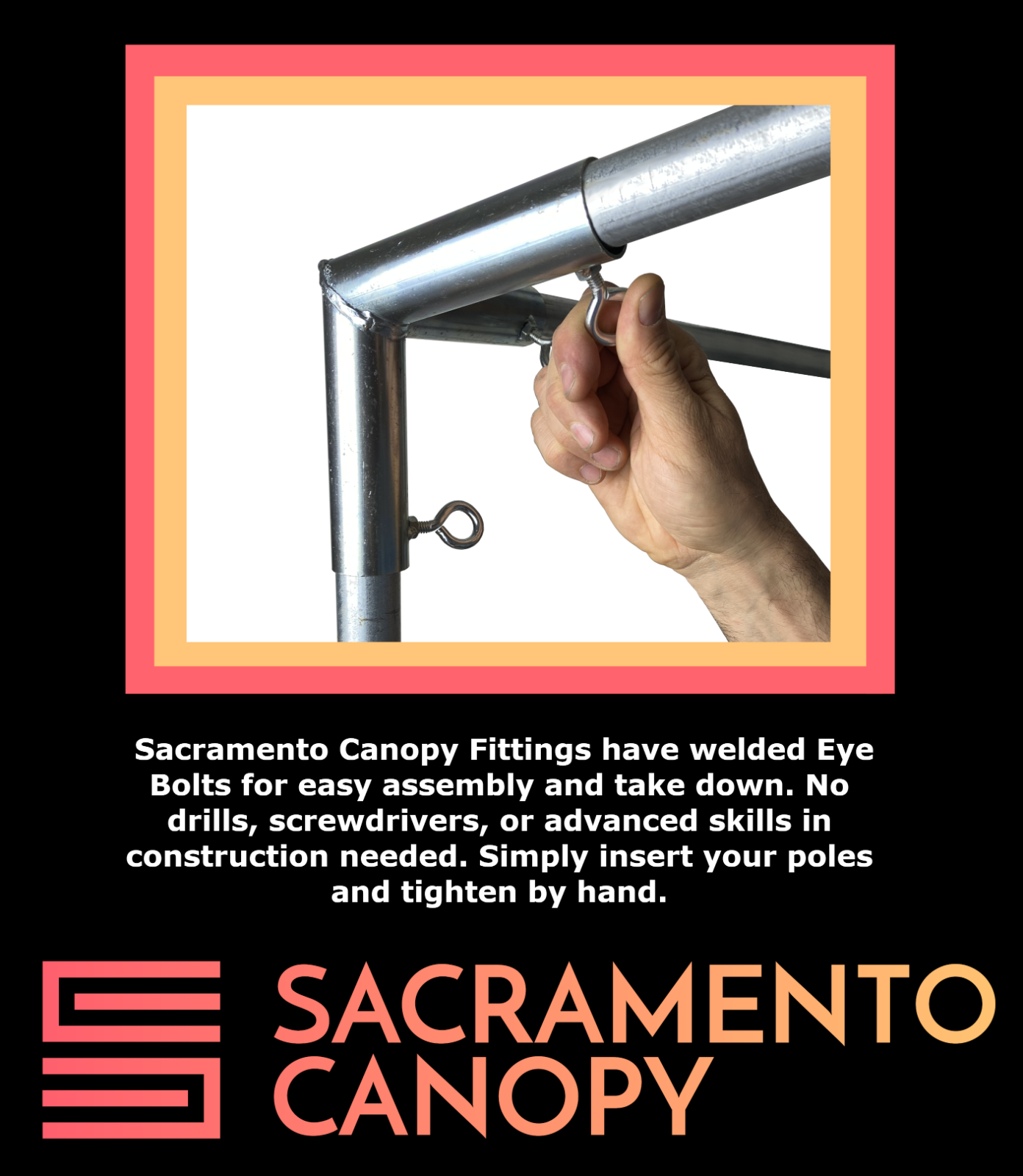 Slope, Lean-To Canopy Fittings Kits, DIY Greenhouse, RV & Boat Carport