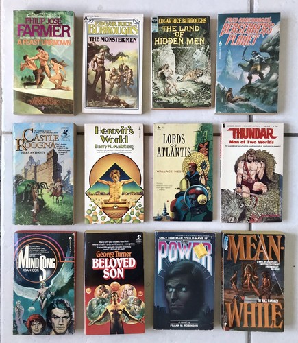 Mixed Lot 12 Vintage Sci-Fi Paperback Books, Edgar Rice Mixed Lot 12 Vintage Sci-Fi Paperback Books, Edgar Rice