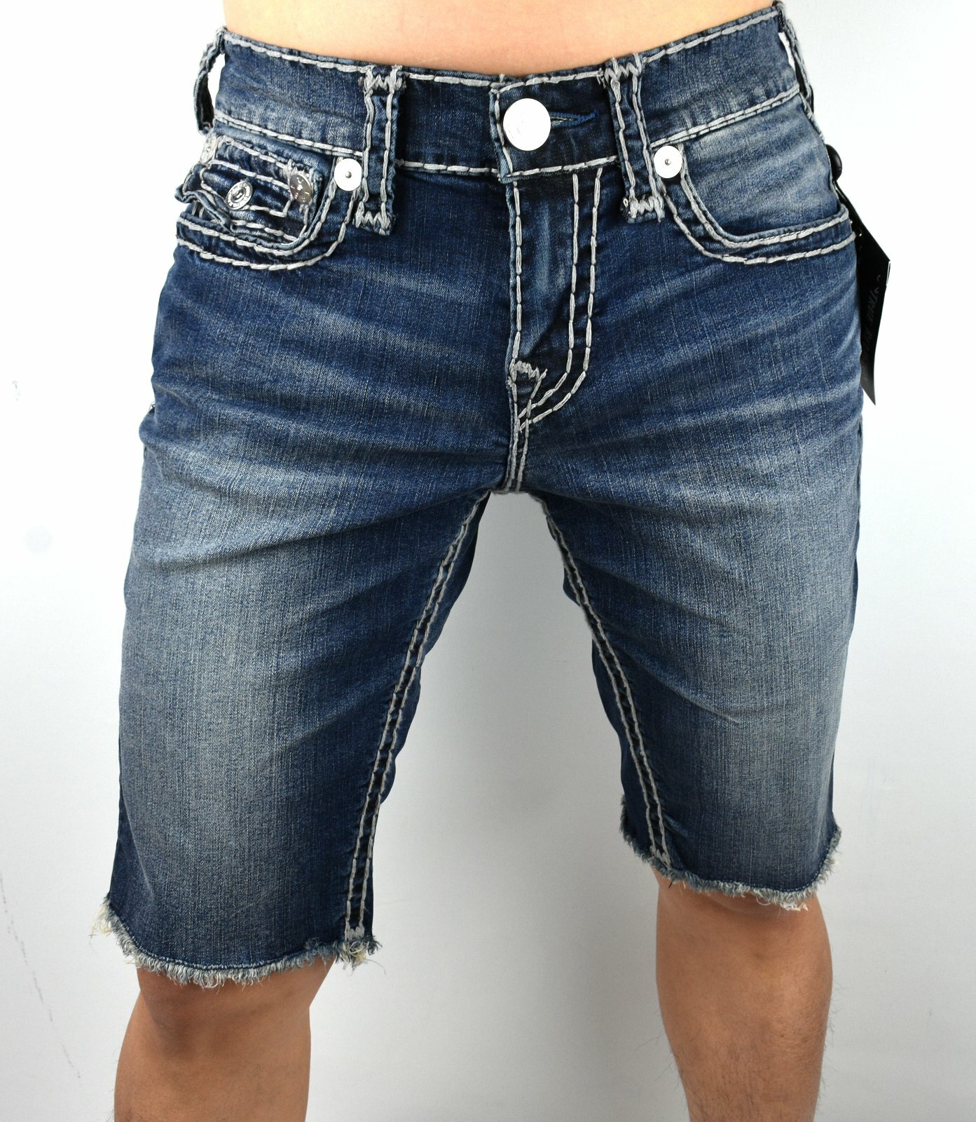 True Religion Men's Ricky Flap Super T Denim Shorts - 103993 True Religion Men's Ricky Flap Super T Denim Shorts - 103993