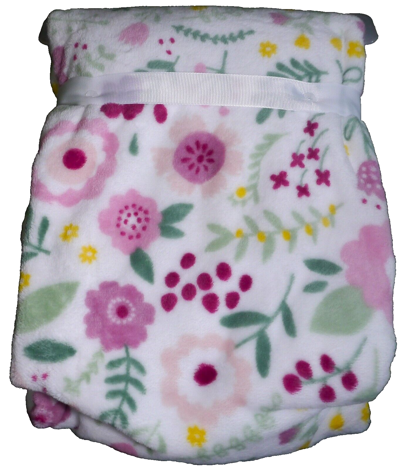 NEW Baby Elements Soft Plush Baby Blanket Flower Flowers 30"x40" Girls