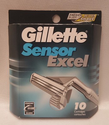 Gillette Sensor Excel Comfort Razor Blades 10 Cartridges NEW SEALED