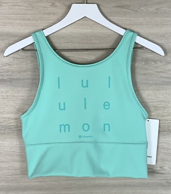 Lululemon Power Pivot Everlux Tank Top Size 10 Logo Motif Wild Mint WLDM 79981
