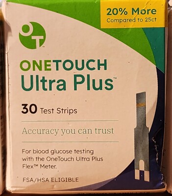 One Touch Ultra Plus 30ct Exp: 08/2024