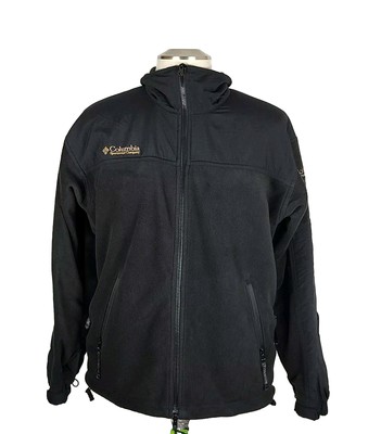 EUC 90s Columbia Titanium Full Zip Black Fleece Hidden Pockets Men's SZ Medium