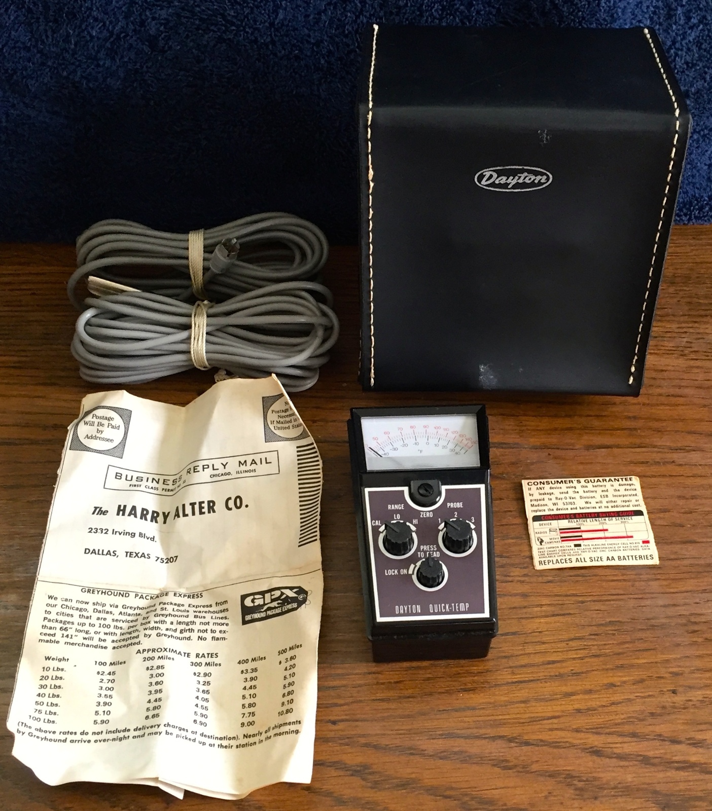 Vintage Used Dayton Model 5X669 Quick Temp-Meter