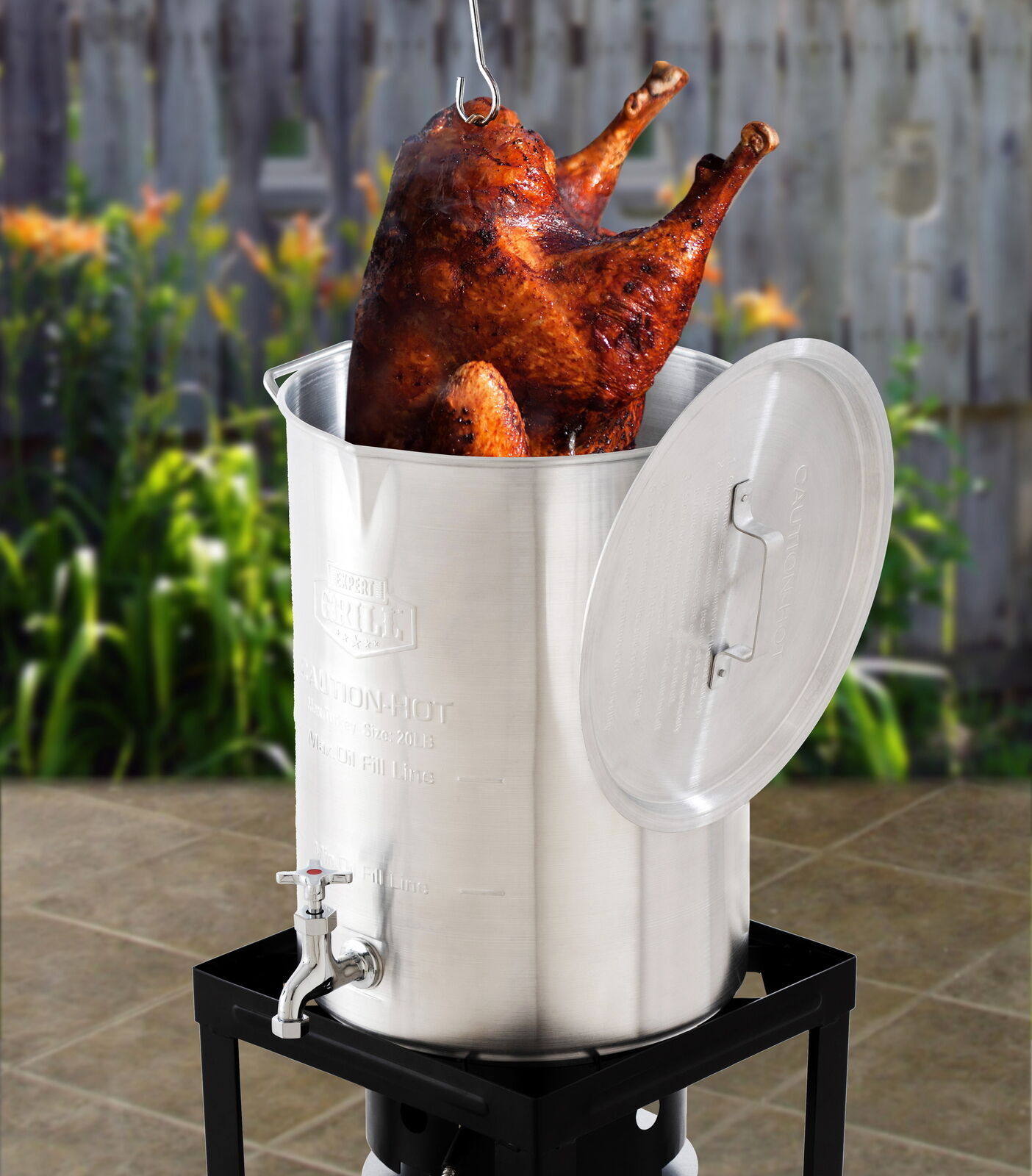 Turkey Fryer Spigot 30qt Durable Steel Base 38000 Btu Cast Iron Burner Regulator