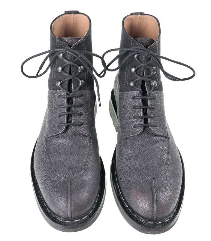 Heschung Ginkgo Gray Pebble Grain Leather Canvas Split Toe Dress