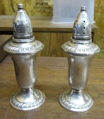 Spaulding Sterling Silver Weighted Salt and Pepper Shakers Glass Lined