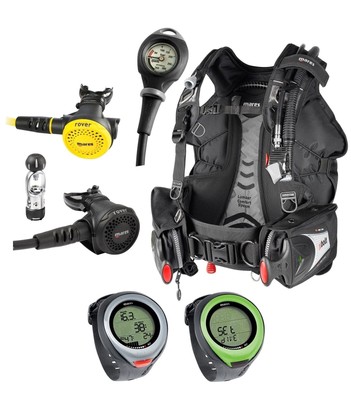 Mares Scuba Set PUCK PRO Bolt SLS BCD Rover 2S Octo Mission 1 Pressure Gauge