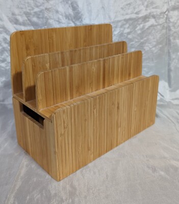 Bamboo Multi-device Organizer Stand Charging Station for Phone Tablet Laptop