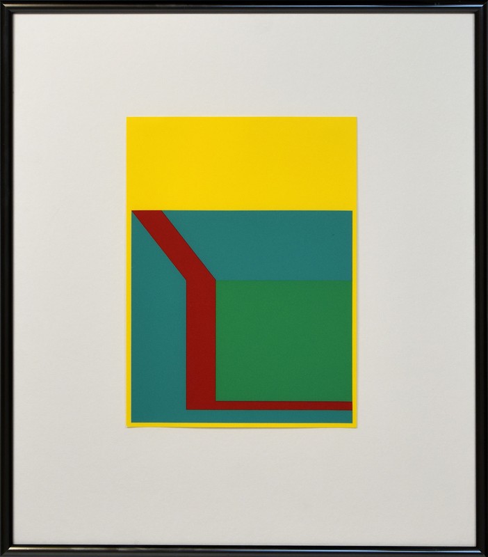 Pfahler, Geometrische Komposition. Original-Siebdruck, Gerahmt.