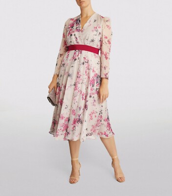 MARINA RINALDI,   Floral Georgette Dress , Size MR 27, 18W US, 48 DE, 56 IT