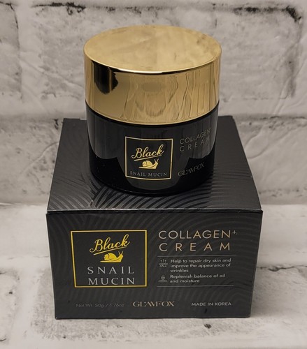 GLAMFOX Face Cream Black Snail Mucin & Collagen Improves Wrinkles Moisturizes