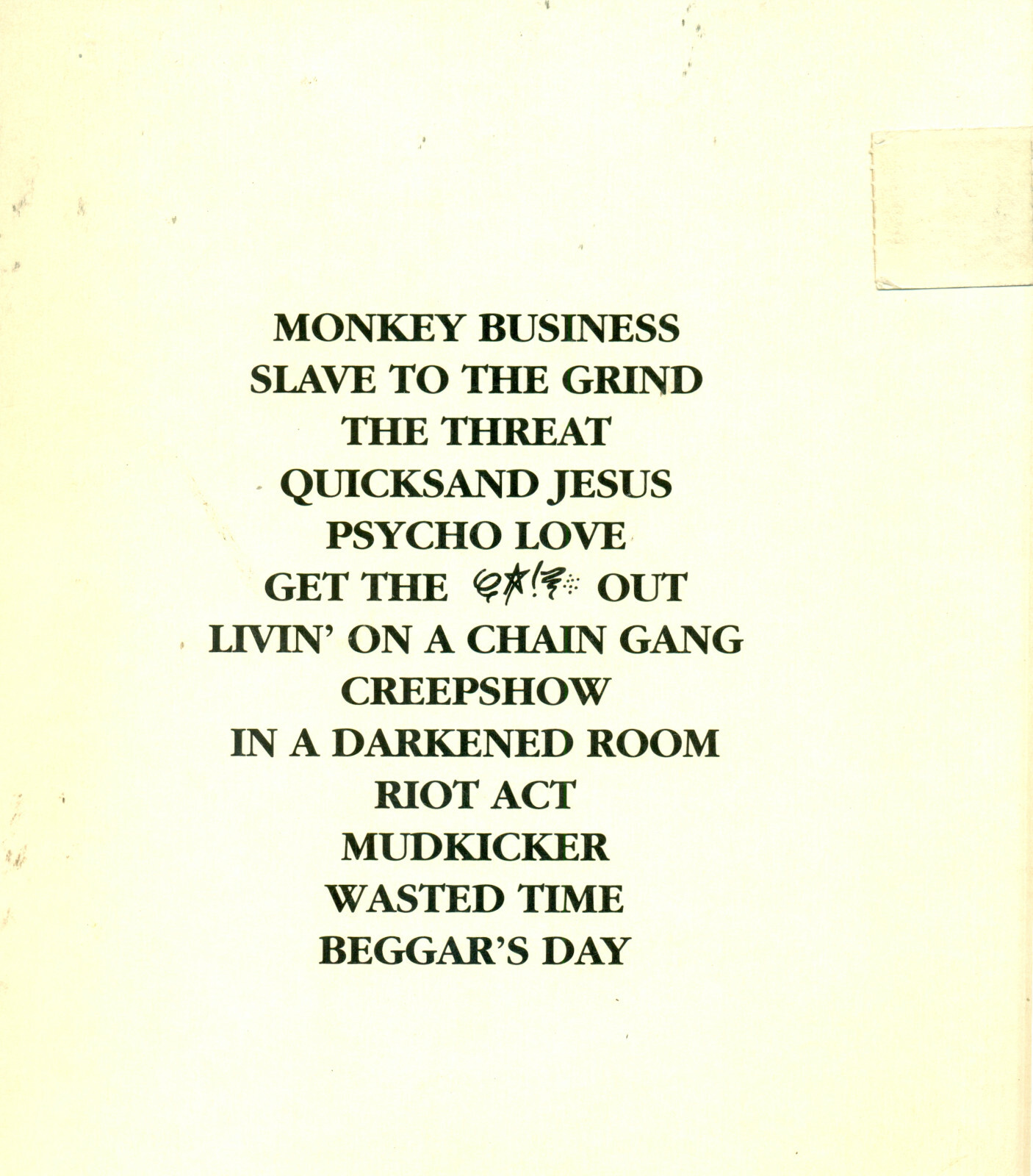 SKID ROW GUITAR TAB / SLAVE TO THE GRIND / SKIDROW GUITAR TABLATURE SONGBOOK