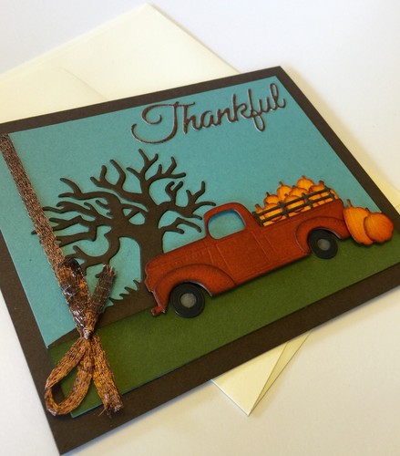 Handmade Fall Card ~ Pumpkin Truck ~ made w/ Stampin Up & other pr