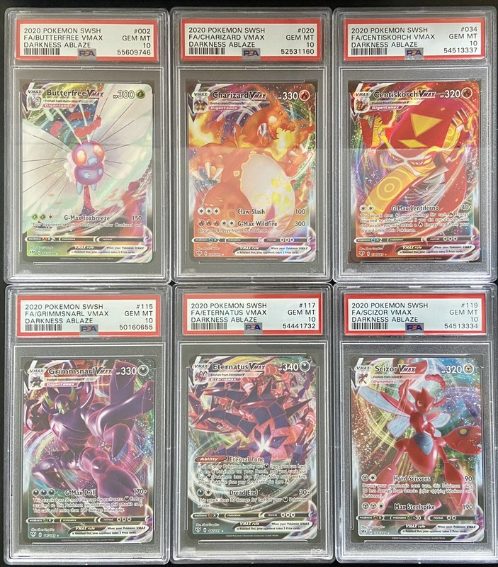 2020 SWSH Darkness Ablaze VMAX Set PSA 10 (12 of