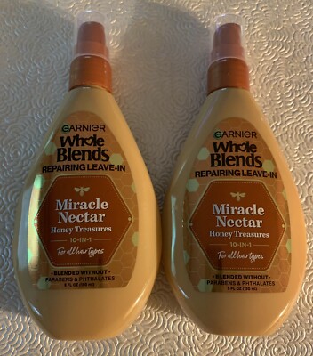 2 X Garnier Whole Blends Repairing Leave-in Miracle Nectar Honey Treasures Spray