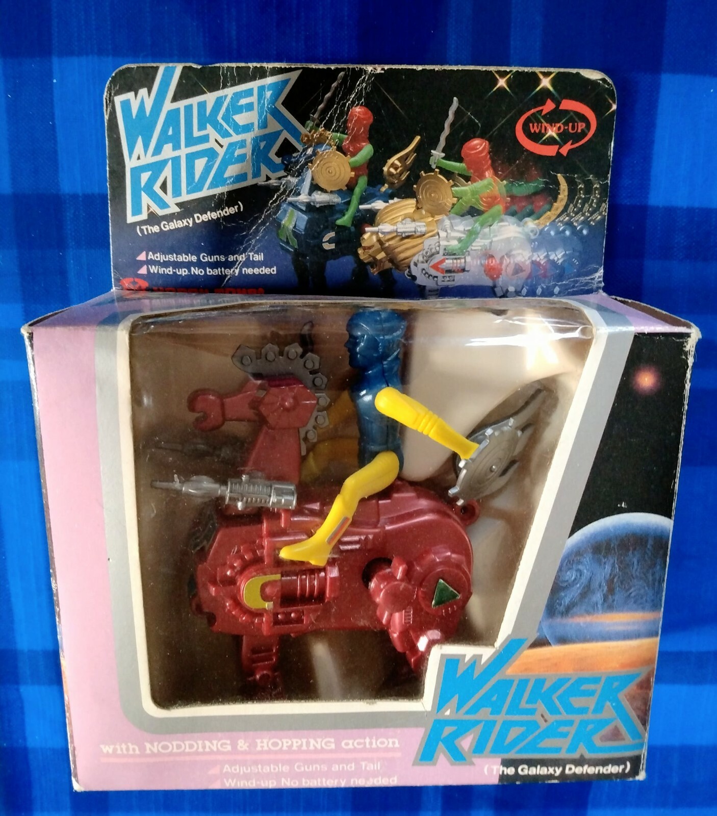 Vintage Bootleg Knockoff KO Wind Up Walker Rider MIB Happy