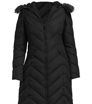 Pre-owned Laundry By Shelli Segal Laundry Shelli Segal Women's Winter Puffer Parka Hood Maxi Coat Jacket Size Xxl In Black