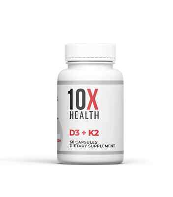10X HEALTH - D3 + K2 - 60 Capsules - NEW / SEALED