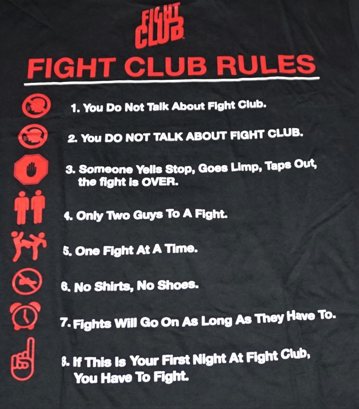 FIGHT CLUB RULES ムービーTシャツ XL 黒 FIGHT CLUB RULES ムービーTシャツ XL 黒