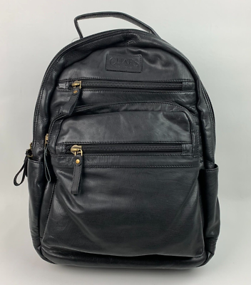 Leather on sale zip backpack