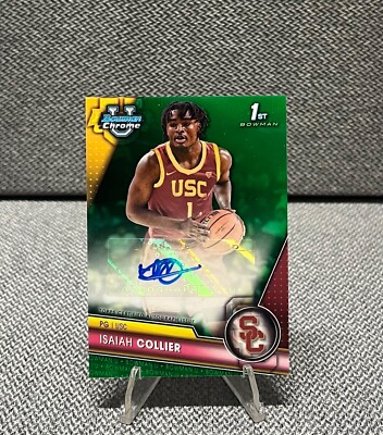 2023 Bowman University Chrome Isaiah Collier Green Refractor Auto /99  #BCPA-IC