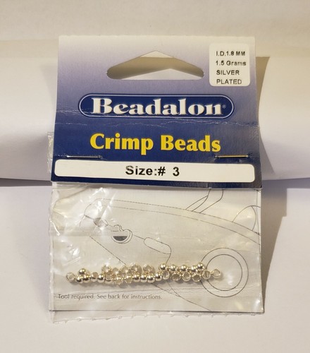Beadalon Silver-Plated #3 1.8mm Crimp Beads