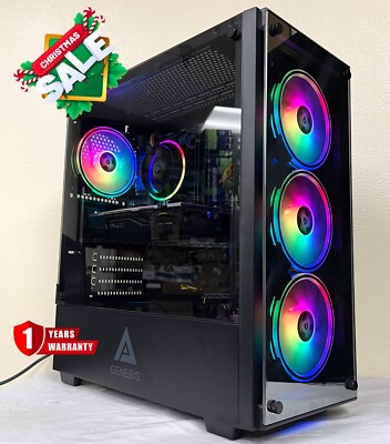 Gaming Computer Desktop PC Intel i7 CPU AMD RX 580 RAM SSD WiFi Win 10 Pro Ready