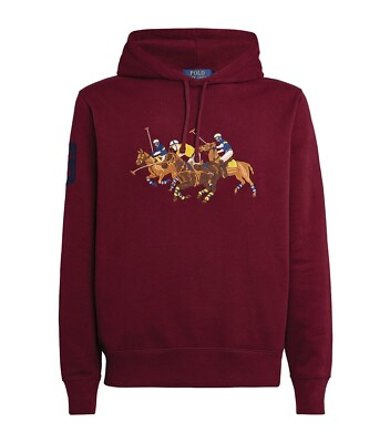 Polo Ralph Lauren Stadium Bear Triple Big Pony Esquestrain Player Hoodie Holiday