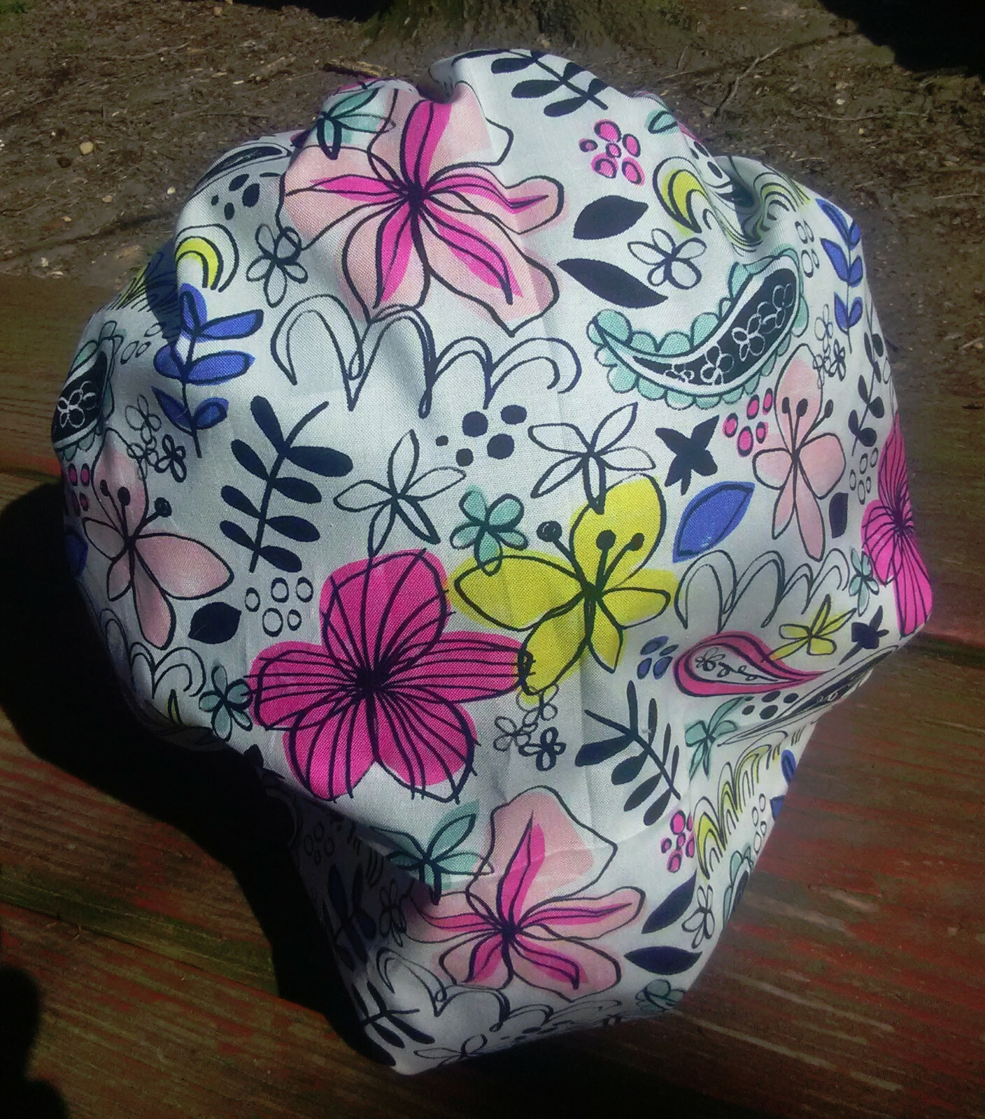 MOD FLOWERS Surgical Scrub Hat Cap Bouffant Women Ladies Medical Veterinary OR