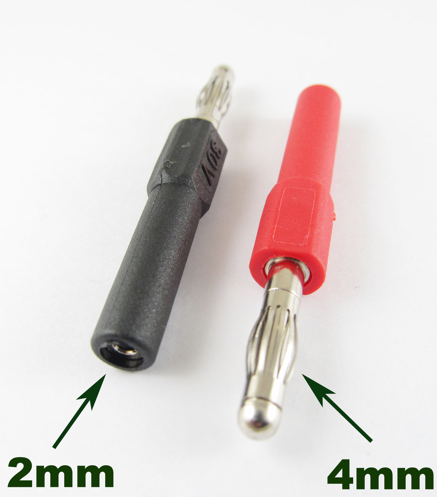 10 Safety 4mm Banana Plug Male To 2mm Banana Jack Female Probe Adapter Converter