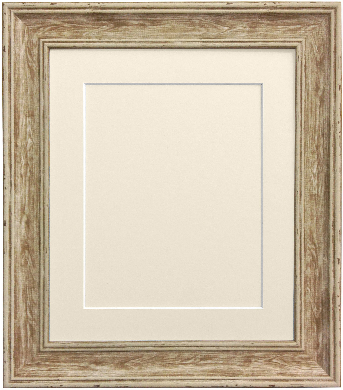 Scandi Vintage Distressed Wood Picture Photo Frames with Mount and