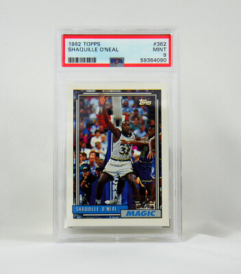 1992 Topps #362 Shaquille O Neal PSA 9 Mint Rookie RC HOF Ref-4090