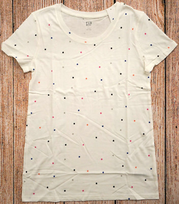 Womens Sz XS Favorite Crew Neck T-Shirt NWT GAP Multi-Color Stars - 885619(2b12)