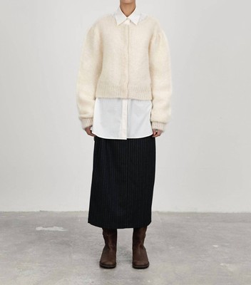 Pre-owned Shop Amomento Grandma Cardigan In Ivory - Size 0 In White