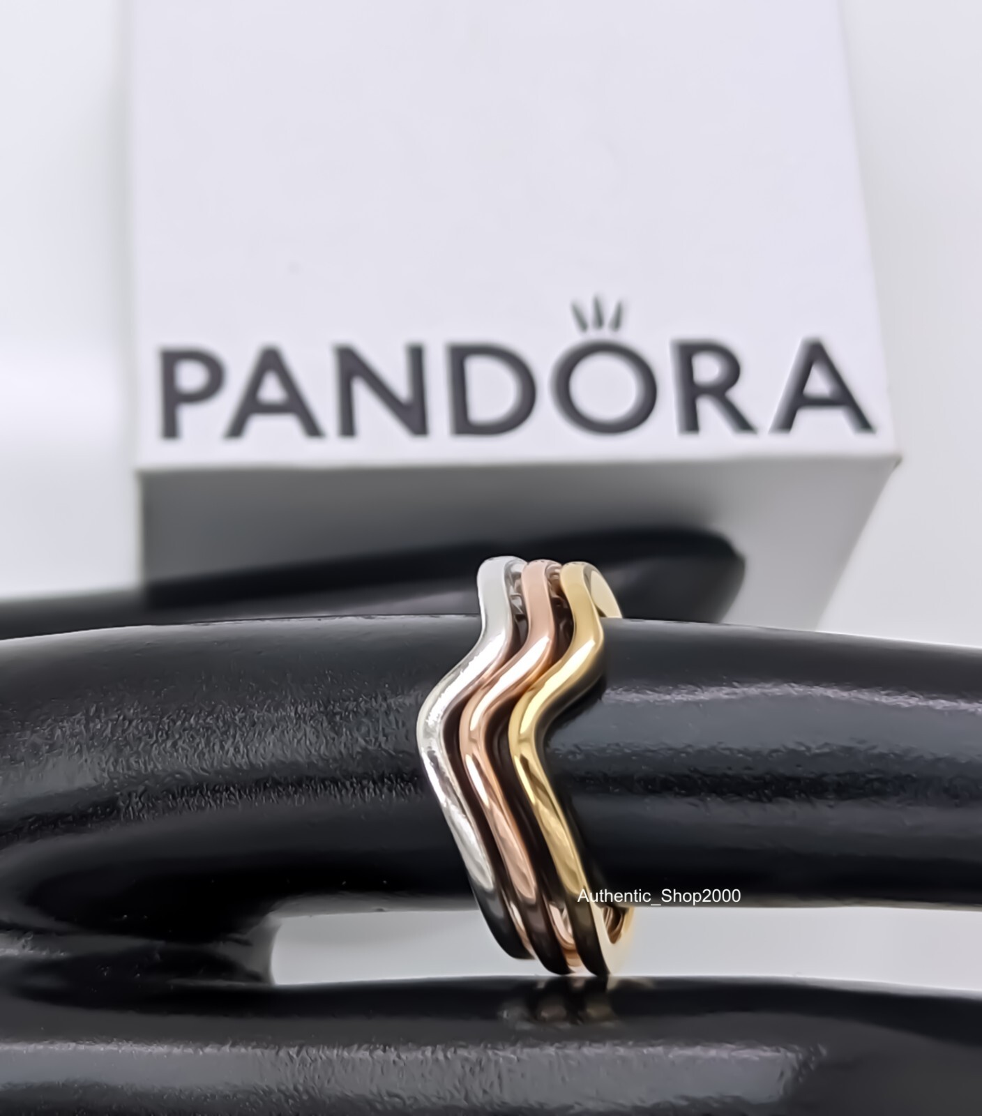 New 100% Authentic PANDORA Rose Gold Stacking Polished Wave New 100% Authentic PANDORA Rose Gold Stacking Polished Wave