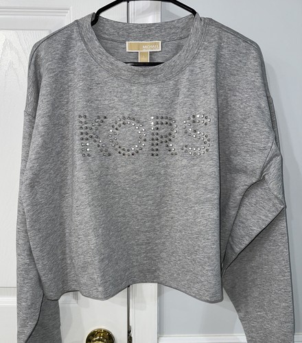 MICHAEL KORS ハーフスリーブロゴスウェット M グレー ユニセックス 公式アウトレット】KORS ストレッチ ビスコース スウェット