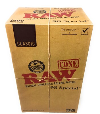 RAW Cones  Classic 98 Special 1400 Count Box