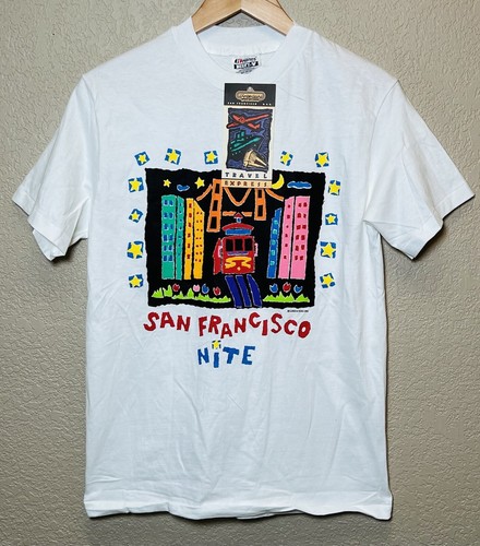 café 長袖Tシャツ San Francisco 90's Hanes 90s USA製 Hanes うさぎ フラワー 刺繍 コットンTシャツ 生成り