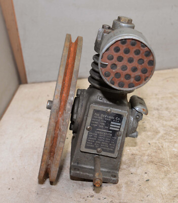 Vintage Devilbiss USA air compressor pump industrial cast iron mechanics tool