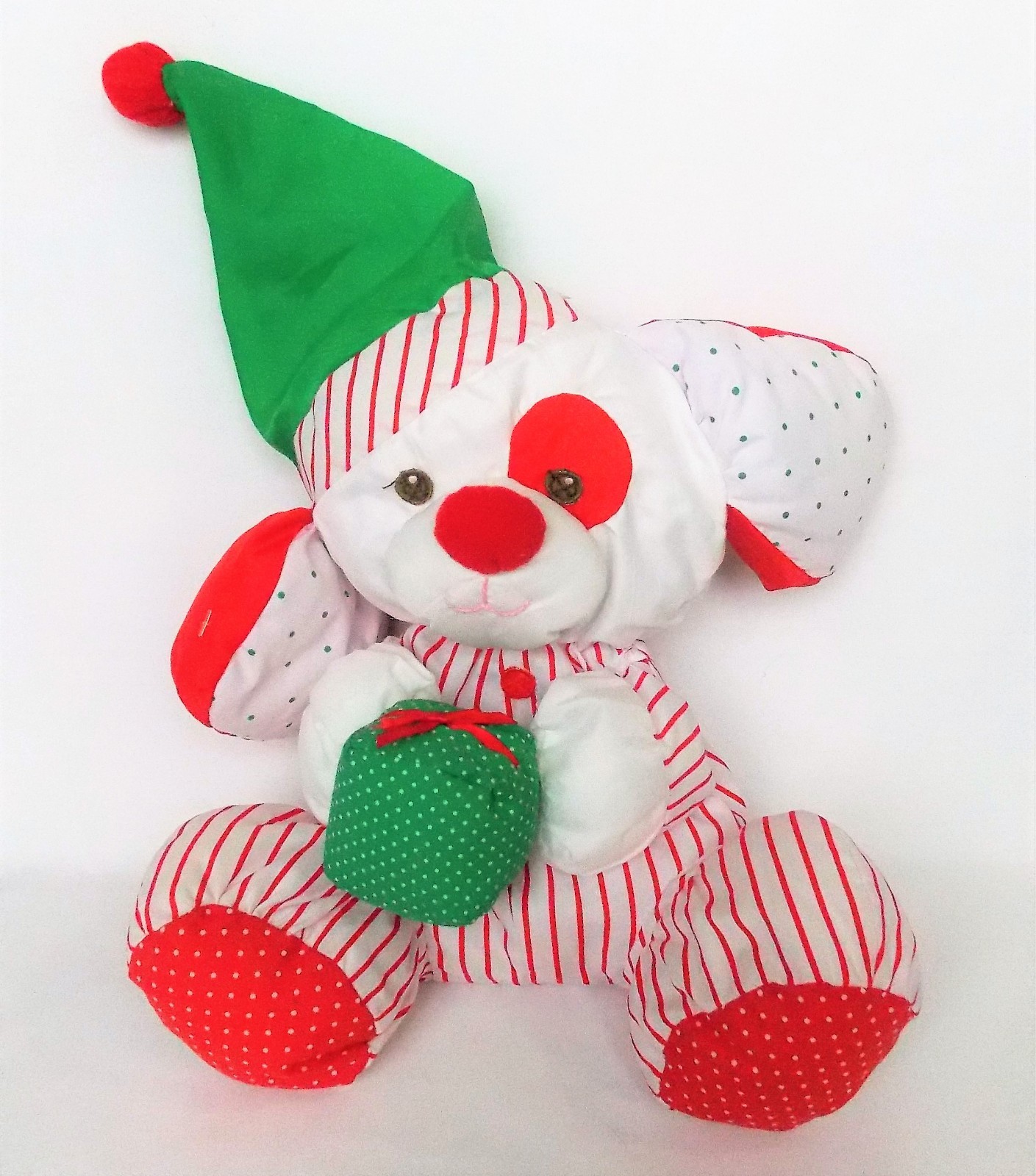 Vintage 1991 Fisher Price Puff a Lumps Christmas Puppy Lovey Stuffed Doll #8125