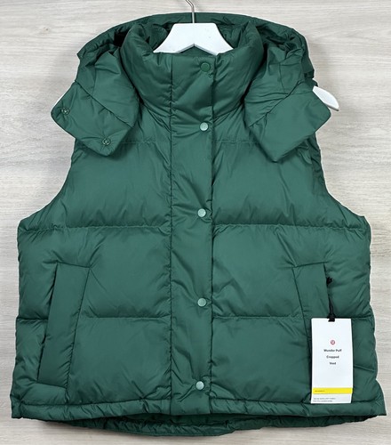 Lululemon Wunder Puff Cropped Vest 600 Fill Size 8 Everglade Green