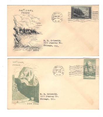 #756-65  National Parks --Grimsland set-- Imperforate